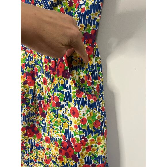 Girls from Savoy for Anthropologie Strapless Mini Floral Retro Dress Lined sz 12 - Picture 6 of 11